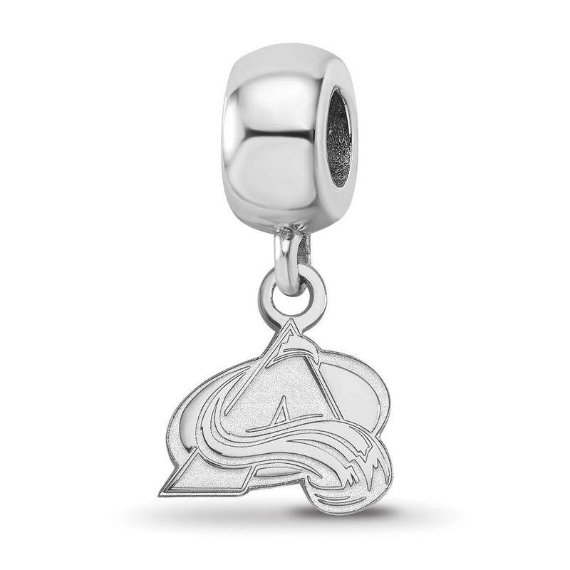 Sterling Silver Rhodium Plated Nhl Avalanche Xs Dangle Bead Charm